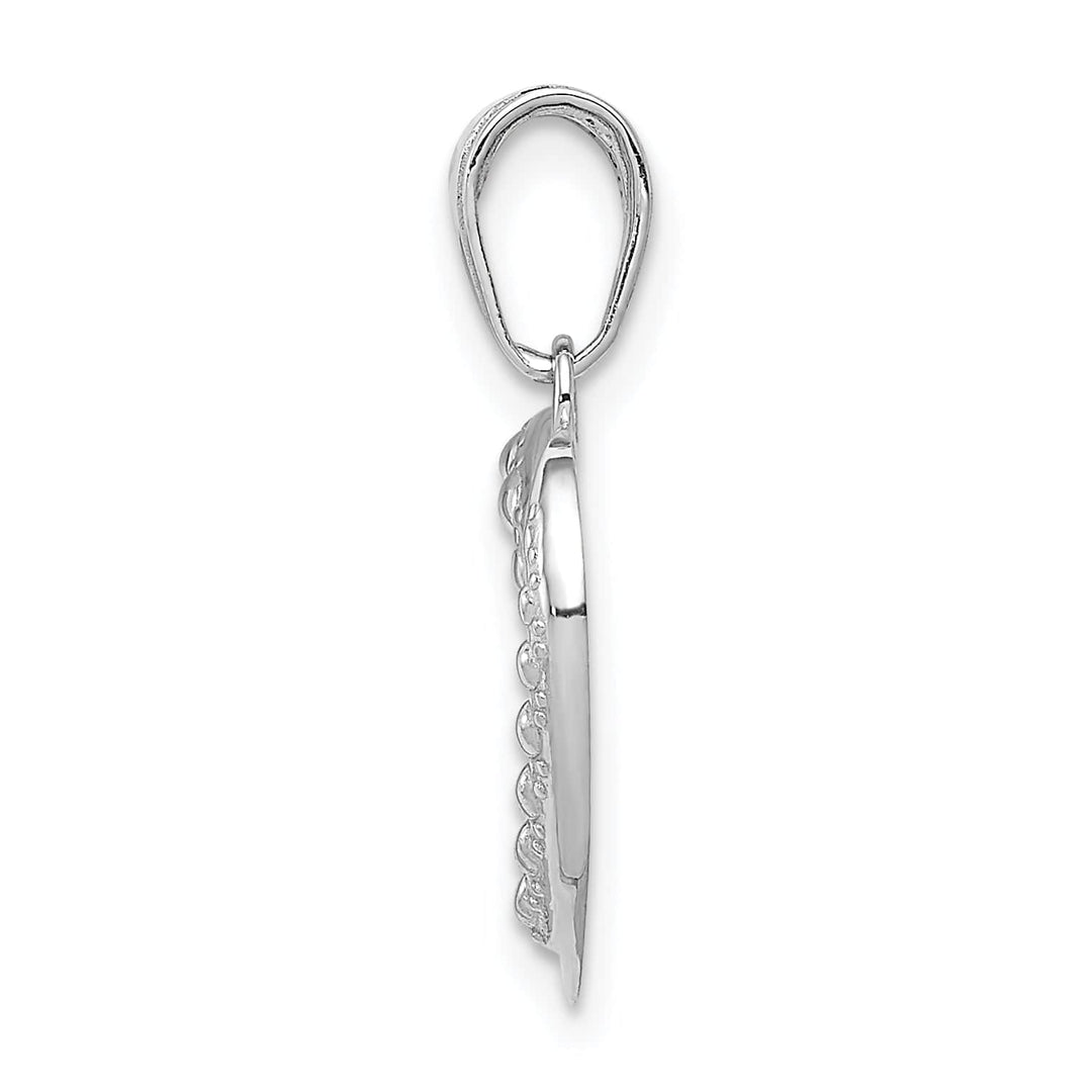 Lovely Rita's Charms & Pendants 14K White Gold Polished and Textured Heart Pendant