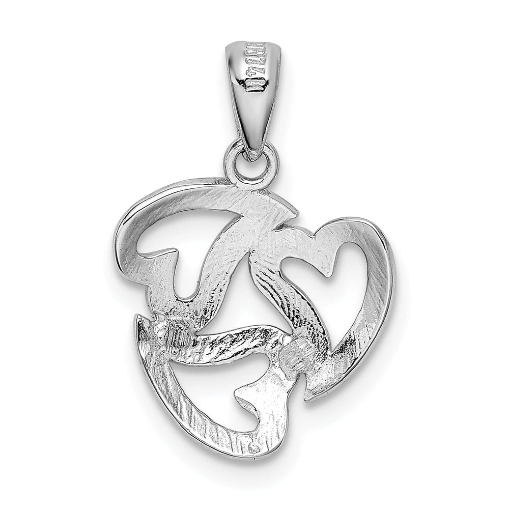 Lovely Rita's Charms & Pendants 14k White Gold Polished Cut-out 3-Heart Pendant