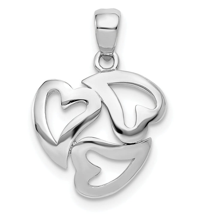 Lovely Rita's Charms & Pendants 14k White Gold Polished Cut-out 3-Heart Pendant