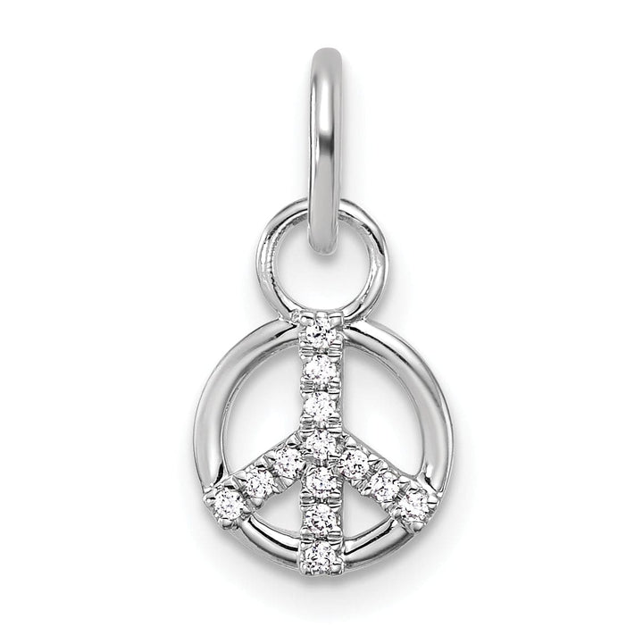 Lovely Rita's Charms & Pendants 14K White Gold Polished Diamond Peace Sign Charm