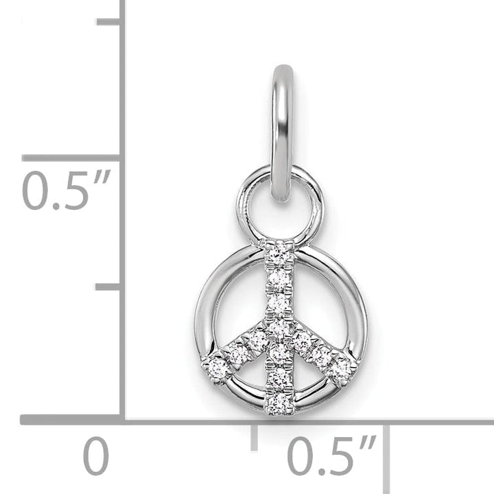 Lovely Rita's Charms & Pendants 14K White Gold Polished Diamond Peace Sign Charm