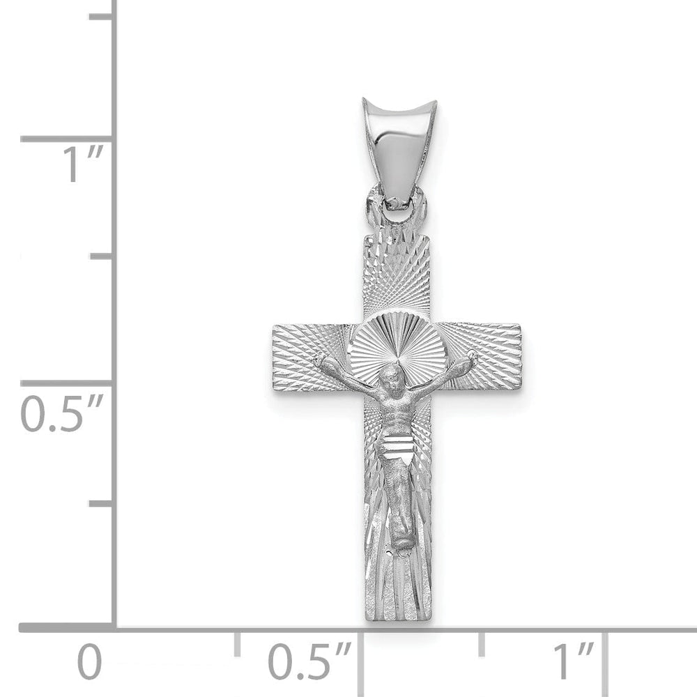 Lovely Rita's Charms & Pendants 14K White Gold Refined Crucifix Cross Pendant