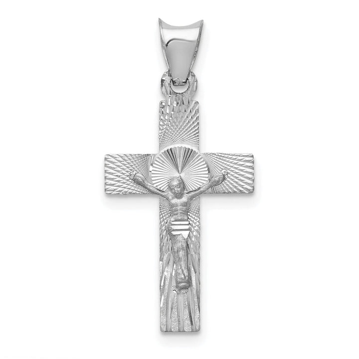 Lovely Rita's Charms & Pendants 14K White Gold Refined Crucifix Cross Pendant