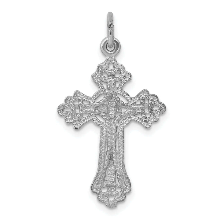 Lovely Rita's Charms & Pendants 14K White Gold Refined Filigree Cross Pendant