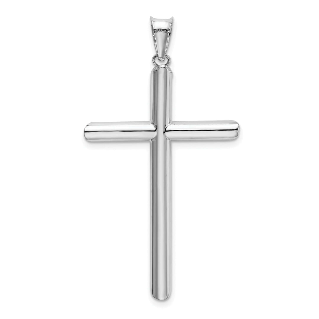 Lovely Rita's Charms & Pendants 14K White Gold Refined Polished Tube Hollow Latin Cross Pendant