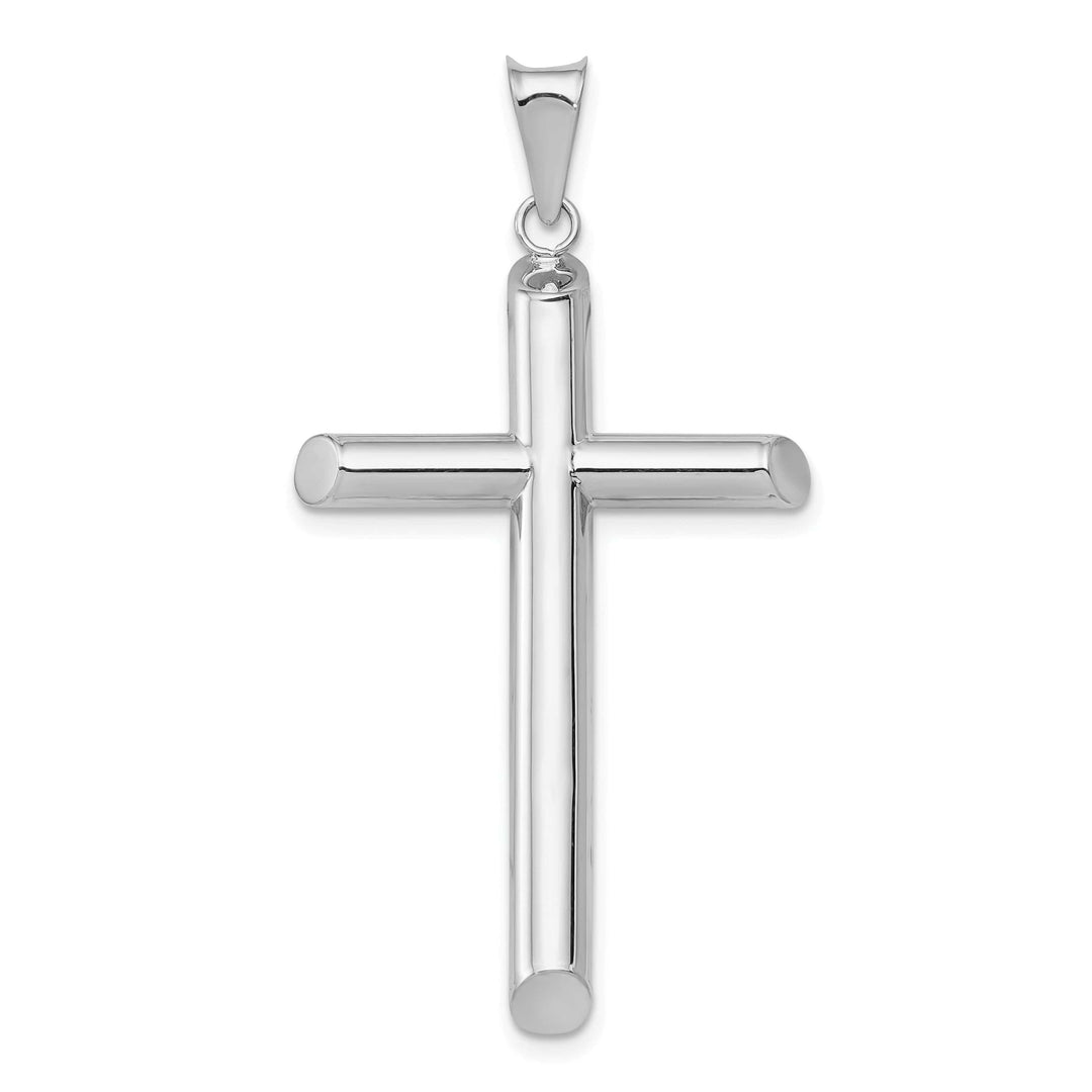 Lovely Rita's Charms & Pendants 14K White Gold Refined Polished Tube Hollow Latin Cross Pendant