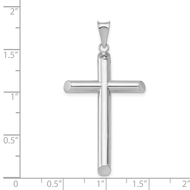 Lovely Rita's Charms & Pendants 14K White Gold Refined Polished Tube Hollow Latin Cross Pendant