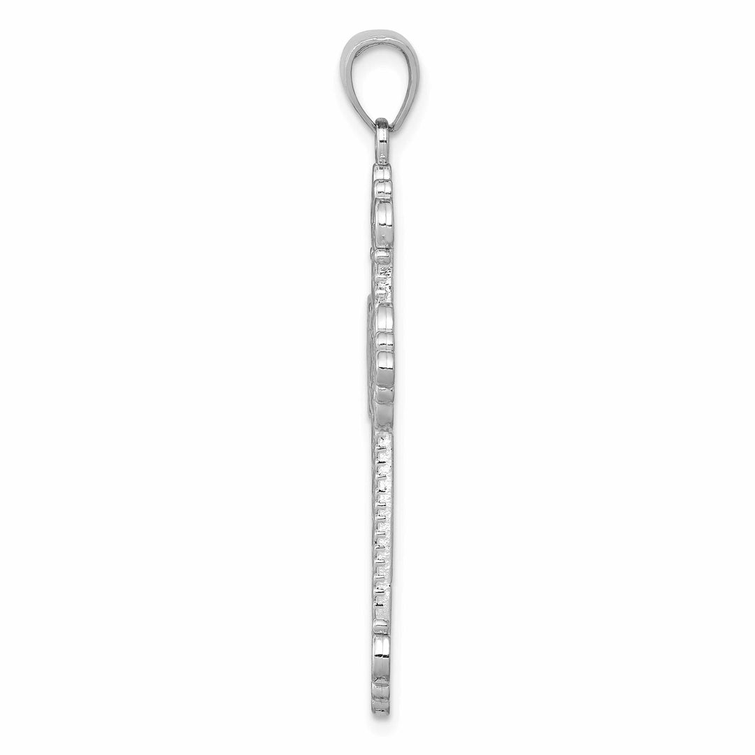 Lovely Rita's Charms & Pendants 14K White Gold Statement Large Rope Frame Filigree Cross Pendant