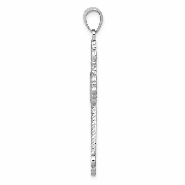 Lovely Rita's Charms & Pendants 14K White Gold Statement Large Rope Frame Filigree Cross Pendant