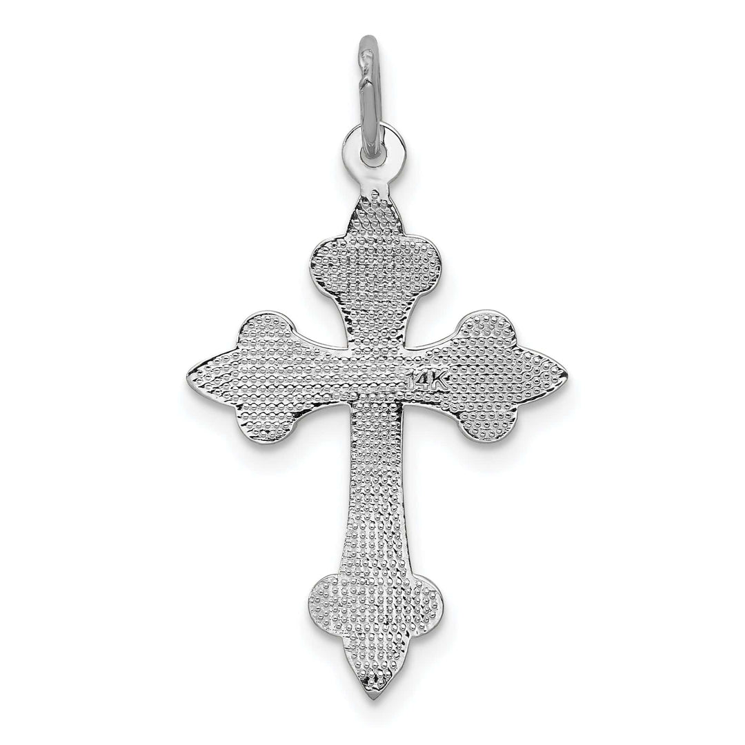 Lovely Rita's Charms & Pendants 14K White Gold Timeless Fleur de Lis Cross Pendant