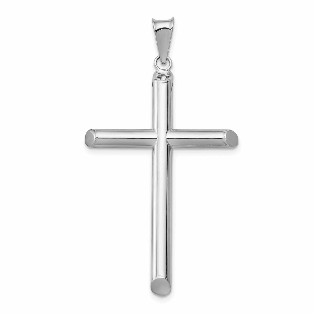 Lovely Rita's Charms & Pendants 14K White Gold Timeless Polished Tube Hollow Latin Cross Pendant