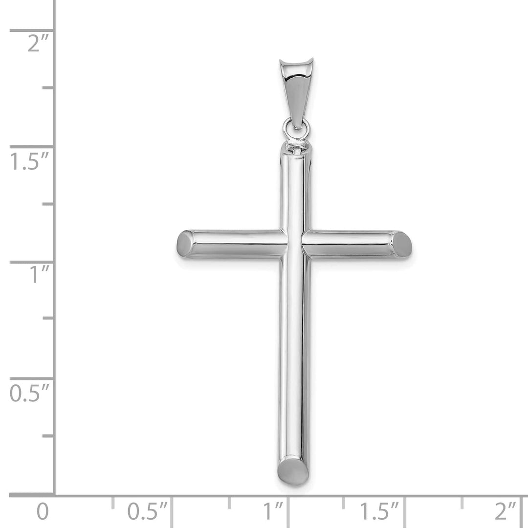 Lovely Rita's Charms & Pendants 14K White Gold Timeless Polished Tube Hollow Latin Cross Pendant