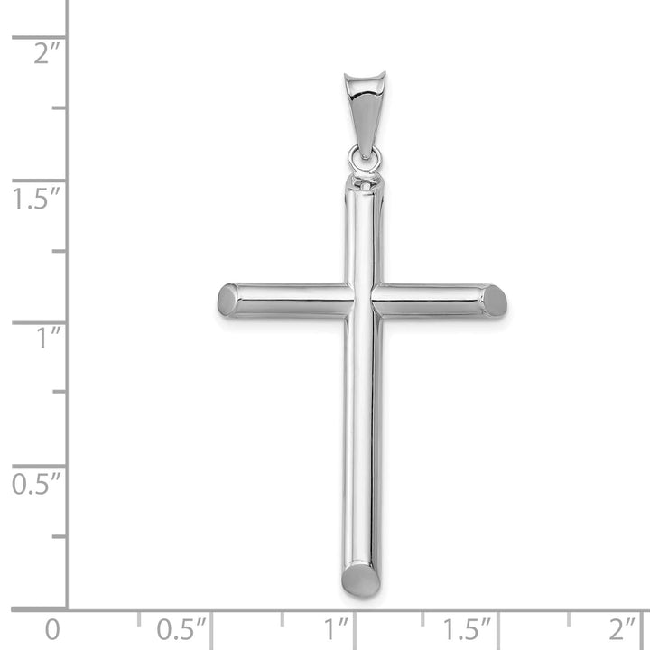 Lovely Rita's Charms & Pendants 14K White Gold Timeless Polished Tube Hollow Latin Cross Pendant