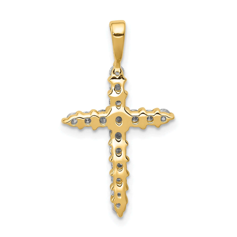 Lovely Rita's Charms & Pendants 14k Yellow Gold 1/2 CT Detailed I1 Diamond Cross Pendant