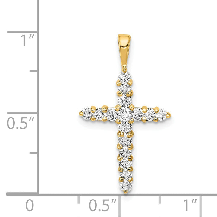 Lovely Rita's Charms & Pendants 14k Yellow Gold 1/2 CT Detailed I1 Diamond Cross Pendant