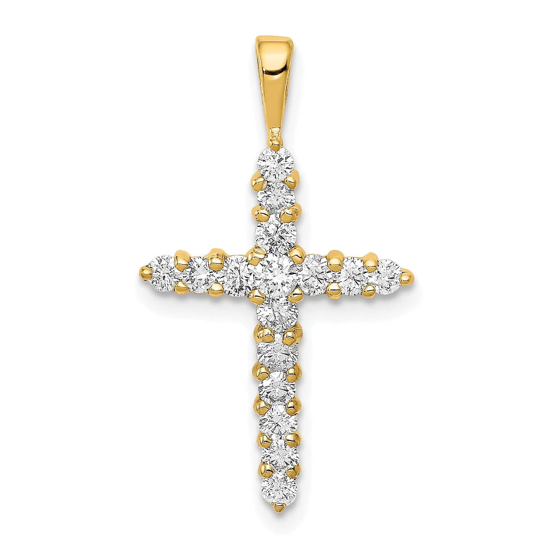 Lovely Rita's Charms & Pendants 14k Yellow Gold 1/2 CT Detailed I1 Diamond Cross Pendant