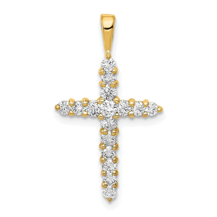 Lovely Rita's Charms & Pendants 14k Yellow Gold 1/2 CT Detailed I1 Diamond Cross Pendant