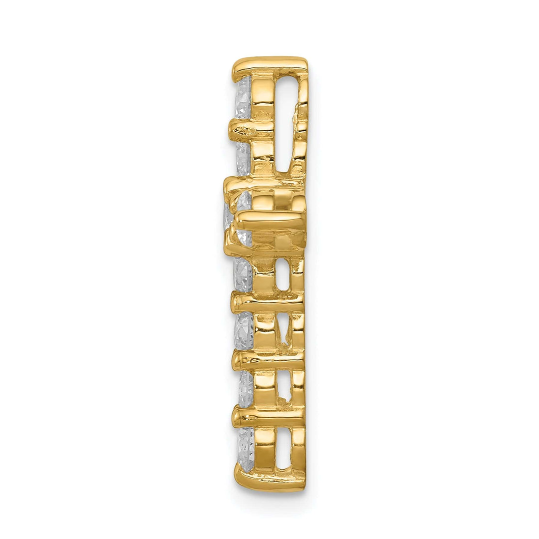 Lovely Rita's Charms & Pendants 14k Yellow Gold 1.25 CT I1 Diamond Bold Design Cross Chain Slide