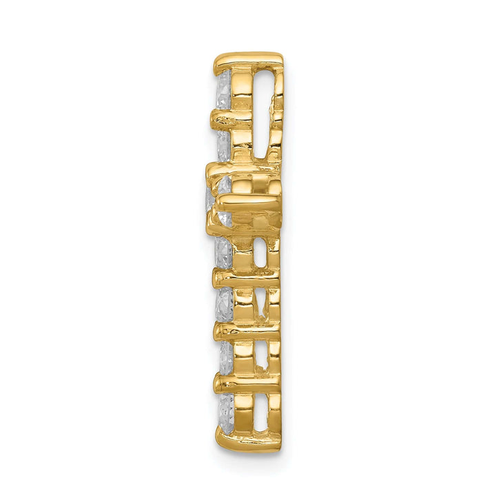 Lovely Rita's Charms & Pendants 14k Yellow Gold 1.25 CT I1 Diamond Bold Design Cross Chain Slide