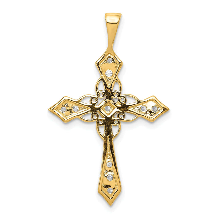 Lovely Rita's Charms & Pendants 14k Yellow Gold 1/3 CT I1 Diamond Fancy Passion Cross Pendant