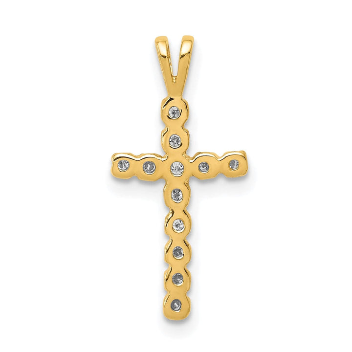 Lovely Rita's Charms & Pendants 14k Yellow Gold 1/8 CT I1 Diamond Latin Cross Design Pendant