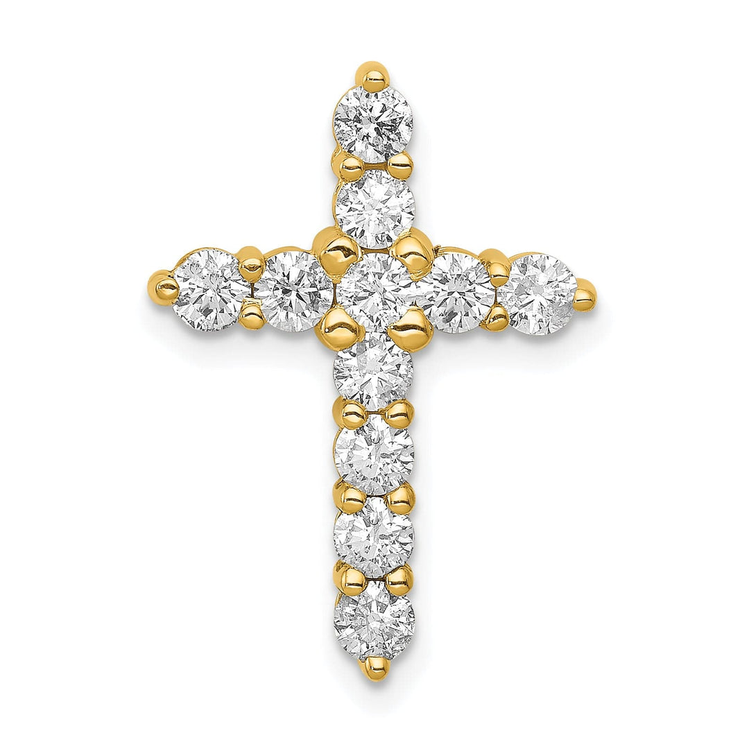 Lovely Rita's Charms & Pendants 14k Yellow Gold 1 CT I1 Diamond Vintage Cross Chain Slide