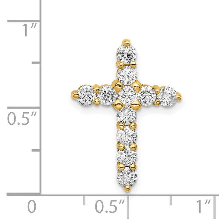 Lovely Rita's Charms & Pendants 14k Yellow Gold 1 CT I1 Diamond Vintage Cross Chain Slide