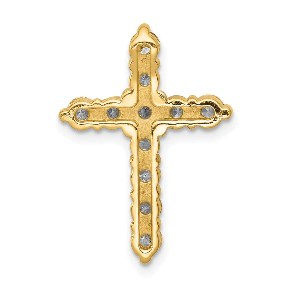 Lovely Rita's Charms & Pendants 14k Yellow Gold 1 CT I1 Diamond Vintage Cross Chain Slide