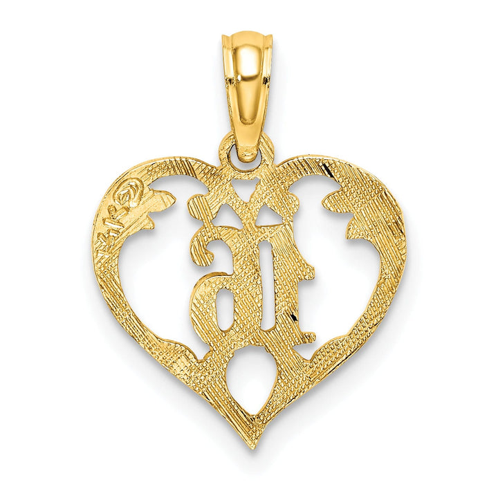 Lovely Rita's Charms & Pendants 14k Yellow Gold 16 Inside Heart Design Pendant