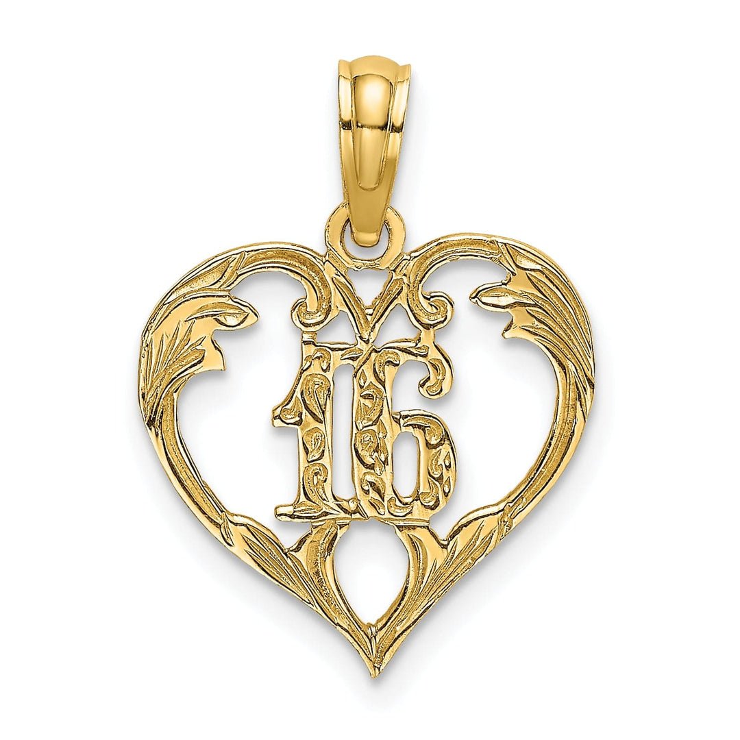 Lovely Rita's Charms & Pendants 14k Yellow Gold 16 Inside Heart Design Pendant