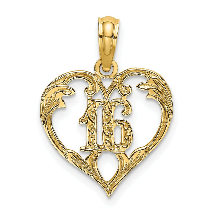 Lovely Rita's Charms & Pendants 14k Yellow Gold 16 Inside Heart Design Pendant
