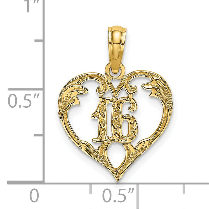 Lovely Rita's Charms & Pendants 14k Yellow Gold 16 Inside Heart Design Pendant
