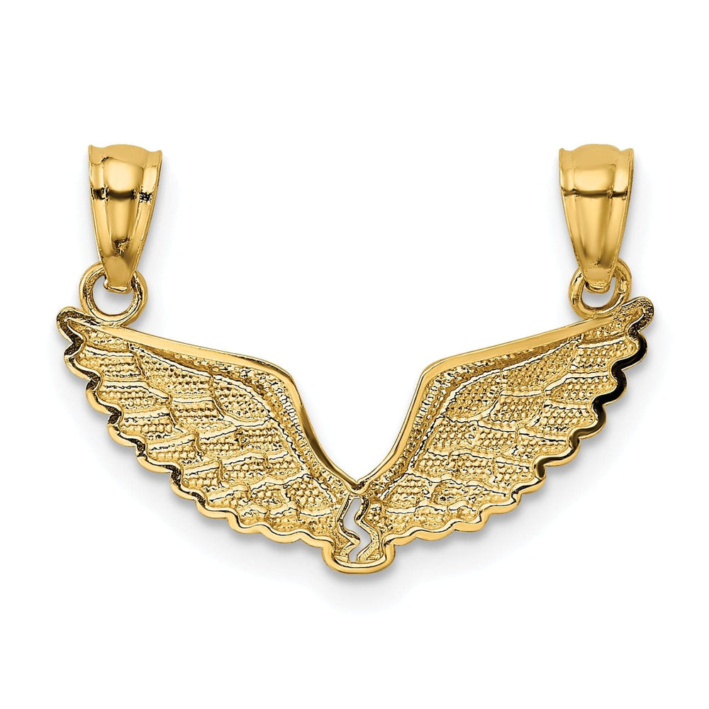Lovely Rita's Charms & Pendants 14k Yellow Gold 2 Piece Break Apart Angel Wings Pendants