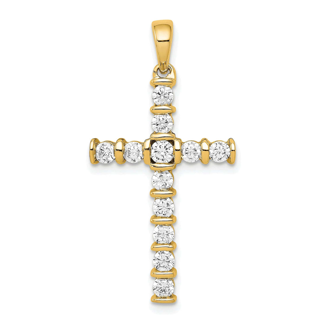 Lovely Rita's Charms & Pendants 14k Yellow Gold 3/4 CT I2 Diamond Artistic Design Latin Cross Pendant