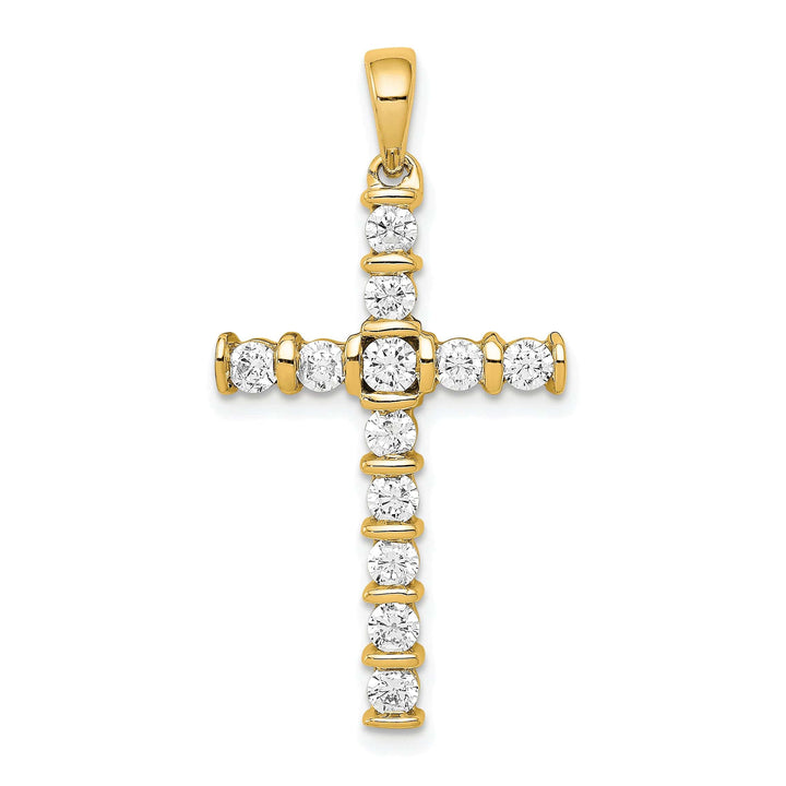Lovely Rita's Charms & Pendants 14k Yellow Gold 3/4 CT I2 Diamond Artistic Design Latin Cross Pendant