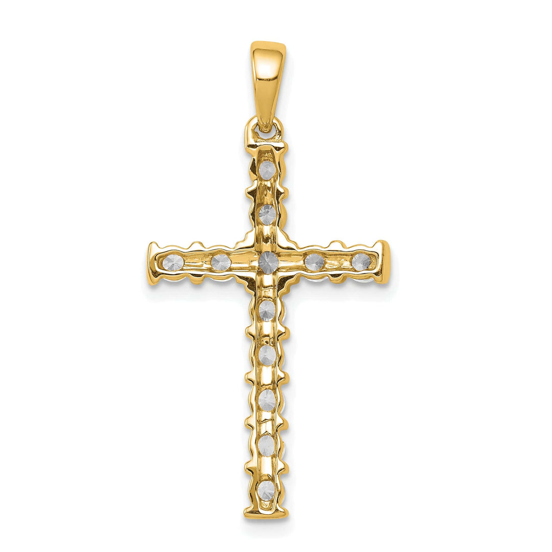 Lovely Rita's Charms & Pendants 14k Yellow Gold 3/4 CT I2 Diamond Artistic Design Latin Cross Pendant