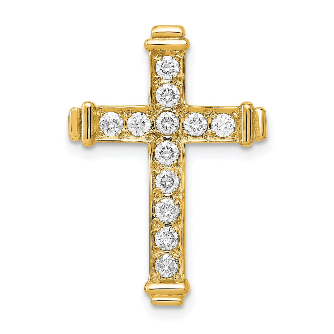 Lovely Rita's Charms & Pendants 14k Yellow Gold 3/8 CT I1 Diamond Bold Latin Cross Design Slide