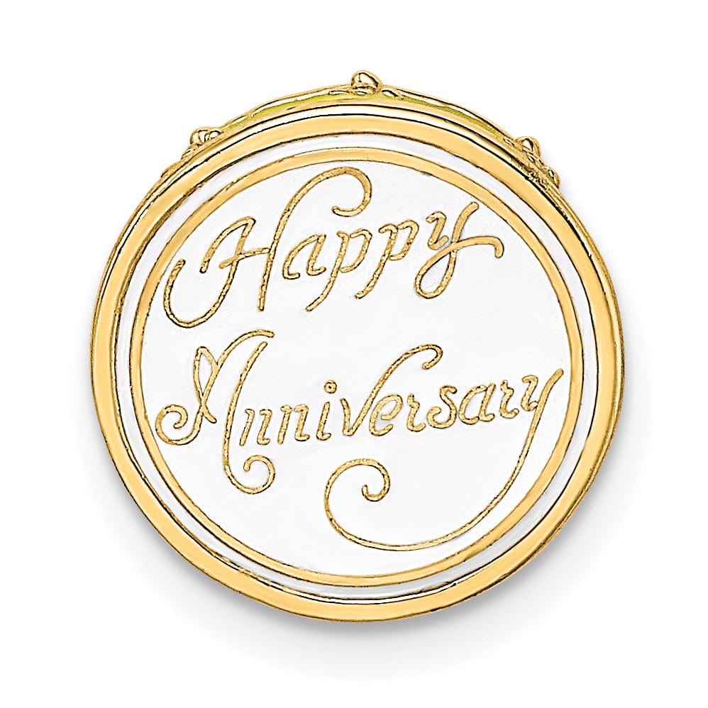 Lovely Rita's Charms & Pendants 14k Yellow Gold 3-D HAPPY ANNIVERSARY Cake Yellow Frosting Pendant