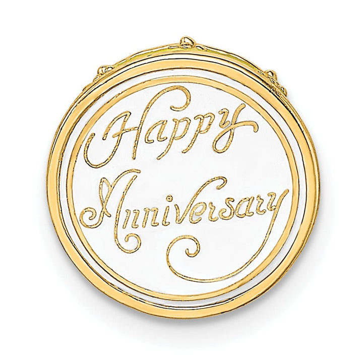 Lovely Rita's Charms & Pendants 14k Yellow Gold 3-D HAPPY ANNIVERSARY Cake Yellow Frosting Pendant