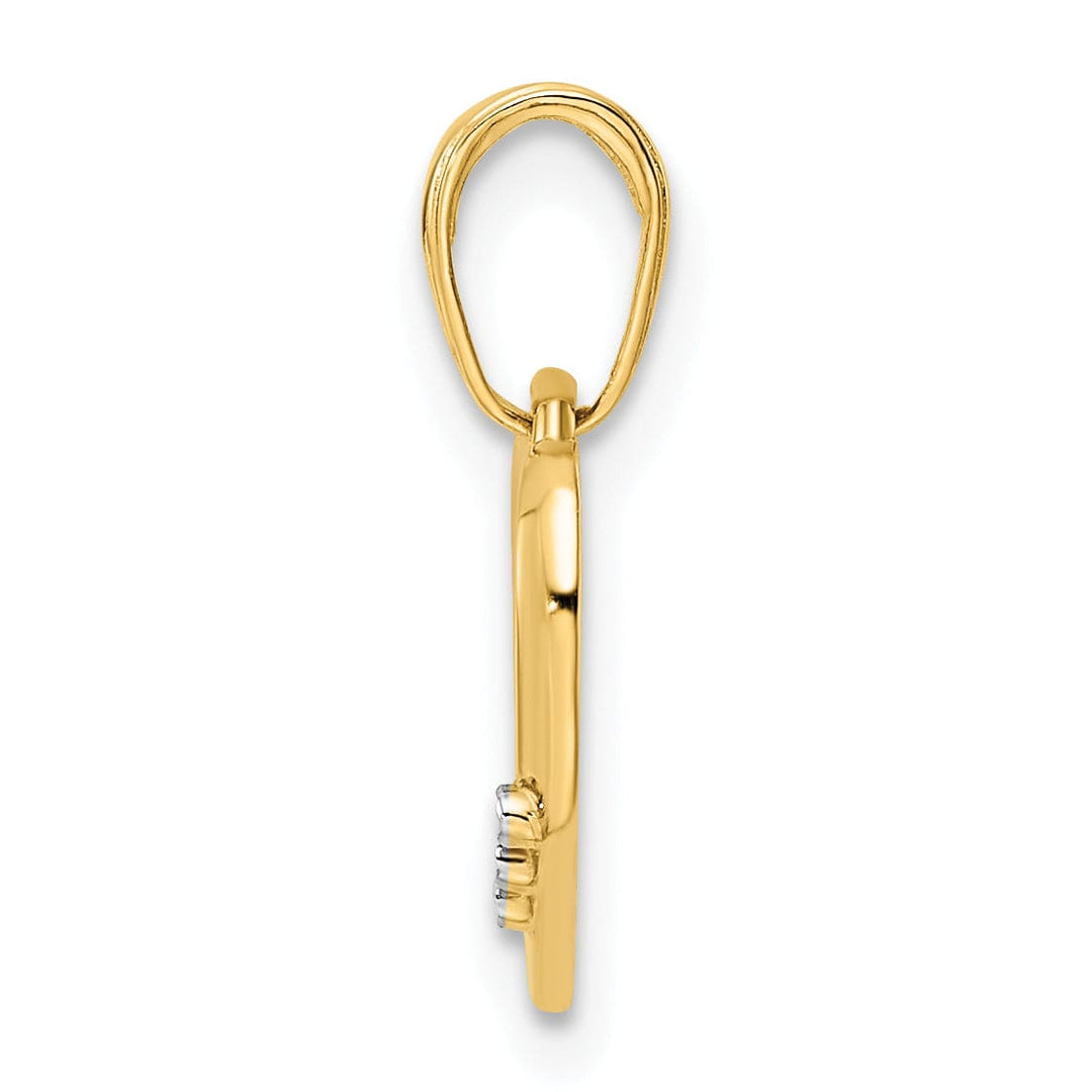 Lovely Rita's Charms & Pendants 14k Yellow Gold and White Rhodium D.C Heart Pendant