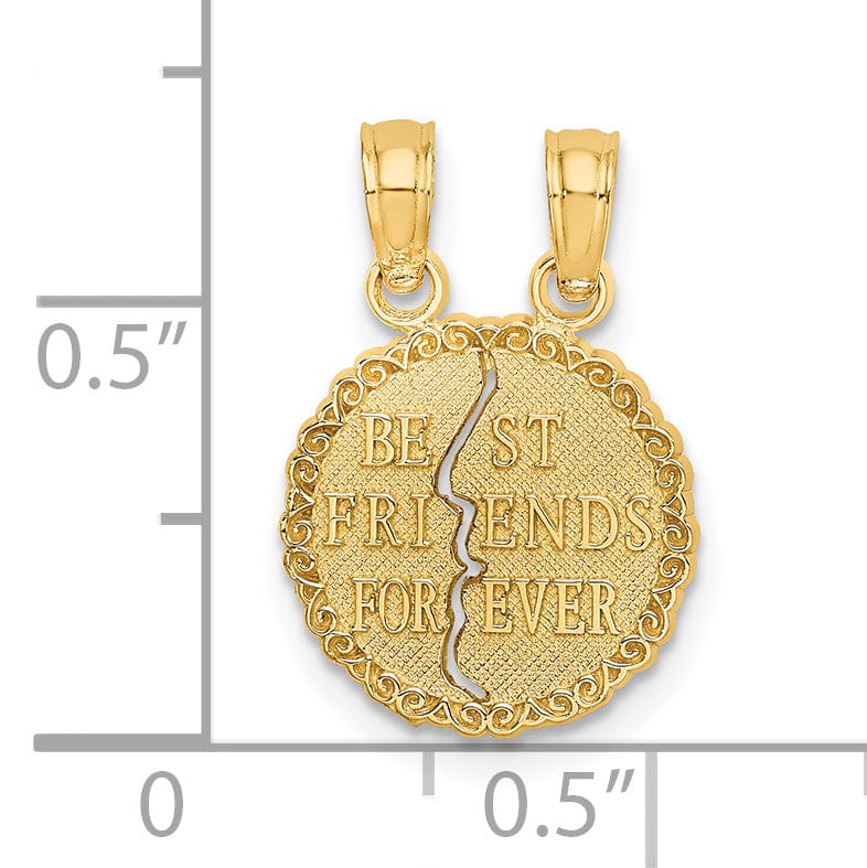 Lovely Rita's Charms & Pendants 14k Yellow Gold BEST FRIENDS FOREVER Break apart Pendant