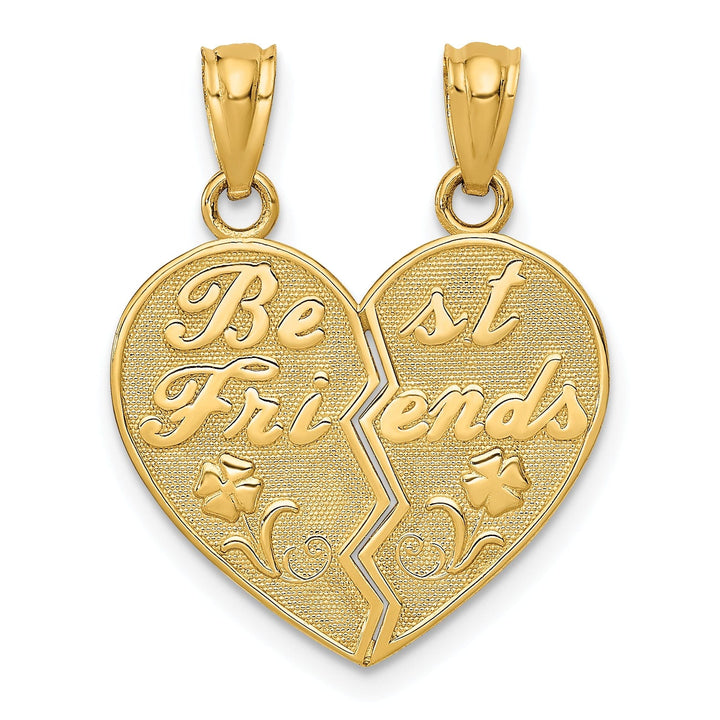Lovely Rita's Charms & Pendants 14k Yellow Gold BEST FRIENDS Heart Break Apart Charm Pendants