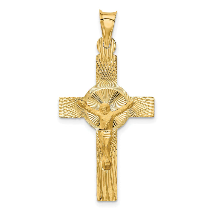 Lovely Rita's Charms & Pendants 14K Yellow Gold Bold Satin & D.C Crucifix Cross Pendant