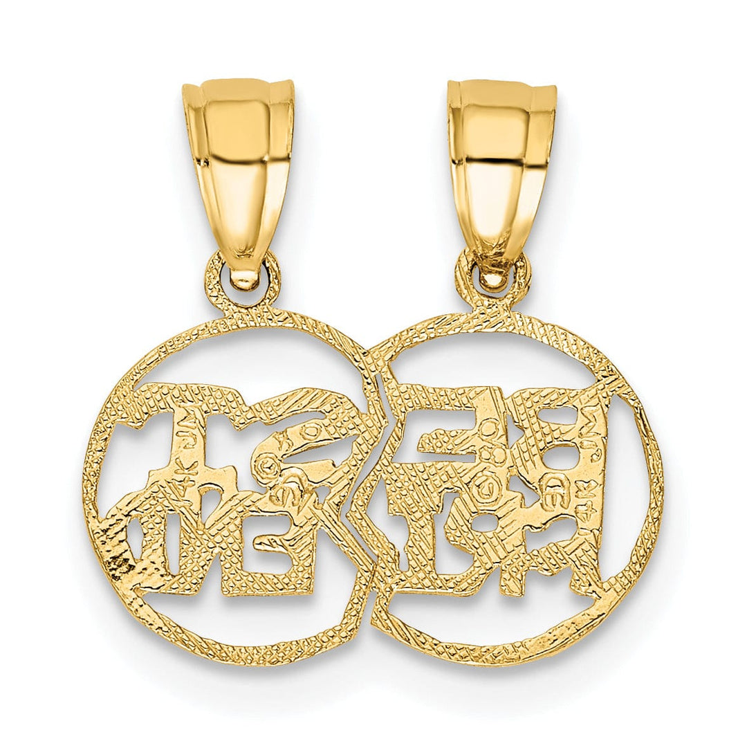 Lovely Rita's Charms & Pendants 14k Yellow Gold Break apart Cut-out BEST FRIEND Pendant