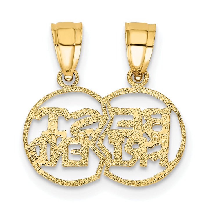 Lovely Rita's Charms & Pendants 14k Yellow Gold Break apart Cut-out BEST FRIEND Pendant