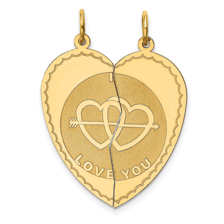 Lovely Rita's Charms & Pendants 14k Yellow Gold Break-apart I LOVE YOU Charm Pendant