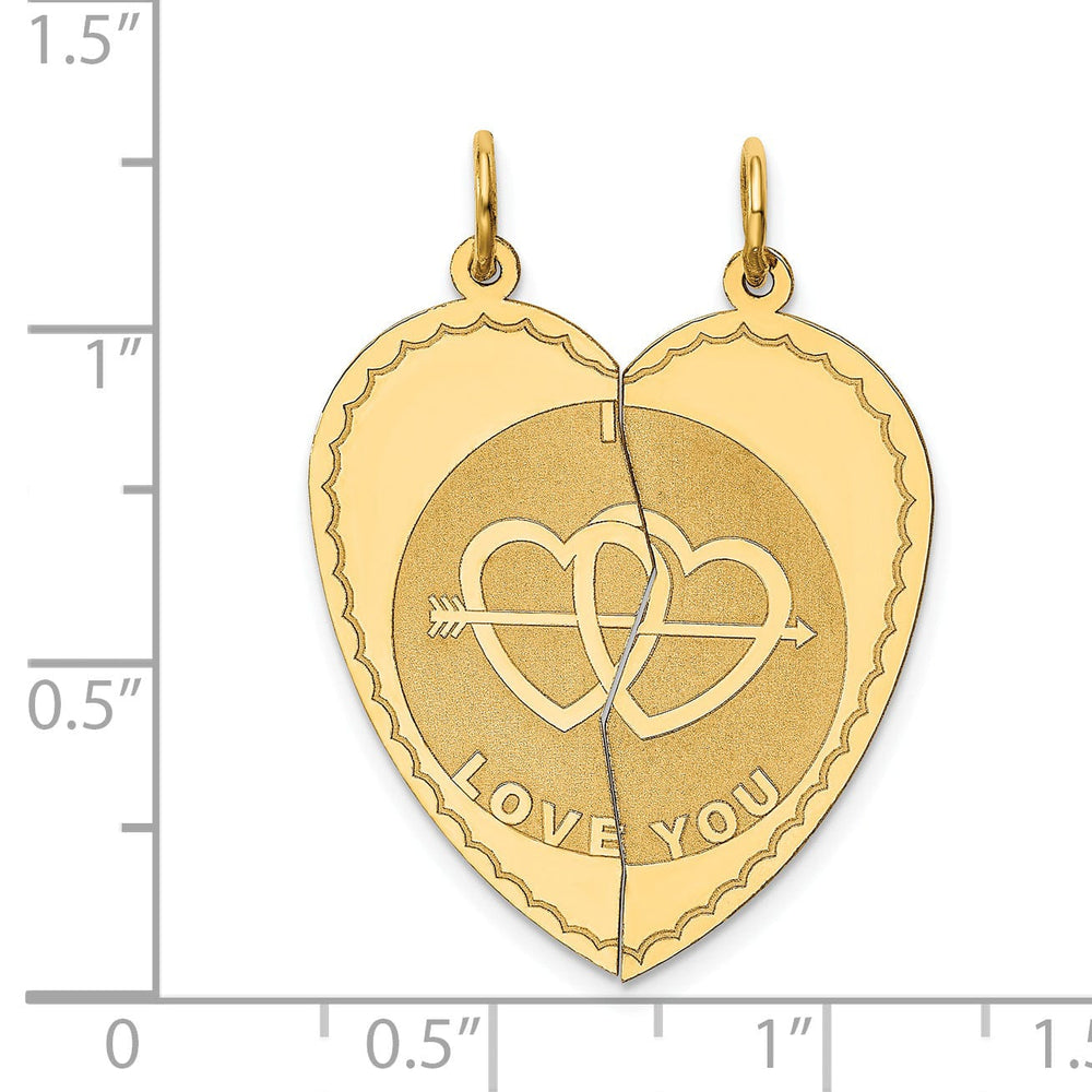 Lovely Rita's Charms & Pendants 14k Yellow Gold Break-apart I LOVE YOU Charm Pendant