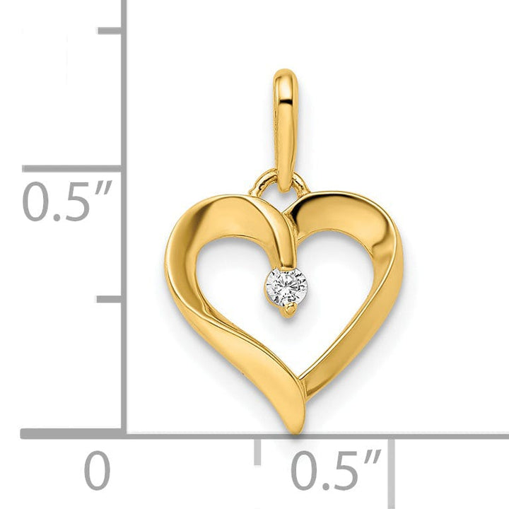 Lovely Rita's Charms & Pendants 14k Yellow Gold C.Z Heart Pendant