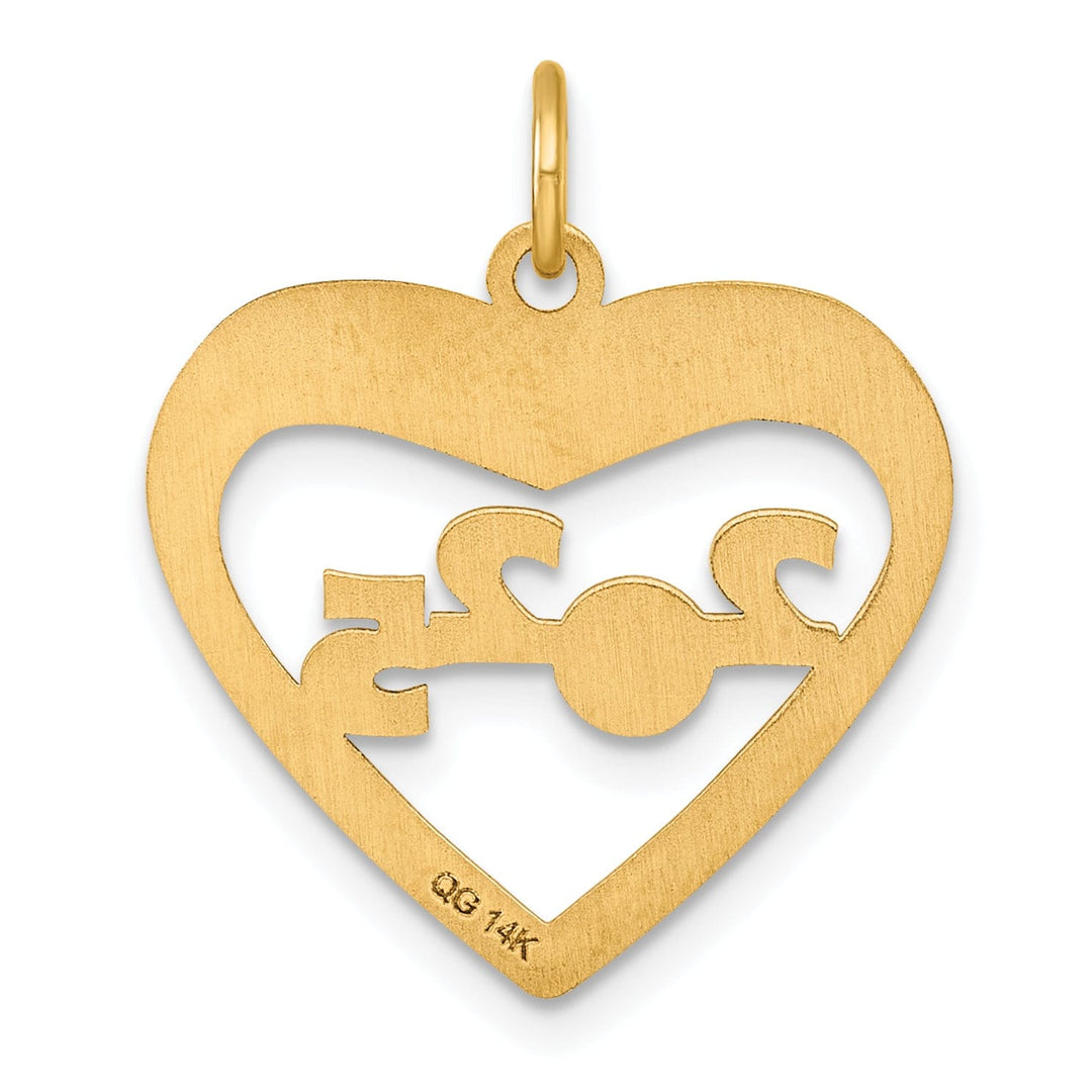 Lovely Rita's Charms & Pendants 14K Yellow Gold CLASS OF 2025 Cut-Out Heart Design Charm