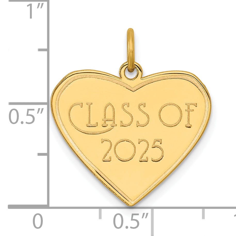 Lovely Rita's Charms & Pendants 14k Yellow Gold Class of 2025 Heart Charm Pendant